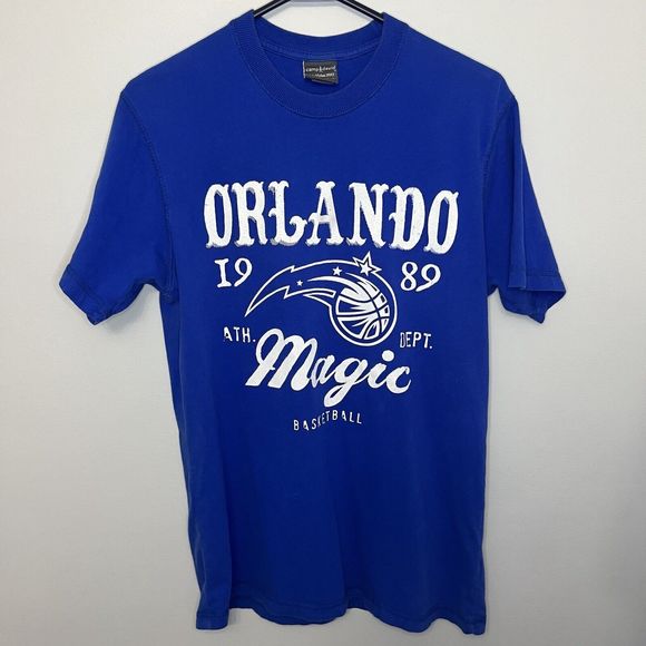 Orlando Magic Vintage T Shirt 1990s Large Blue Camp David Est. 1989 Shaq VGCond - Picture 1 of 8